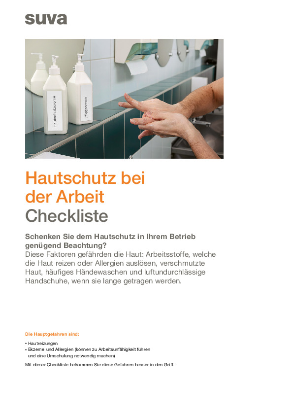 Hautschutz bei der Arbeit - Hautreizungen vorbeugen