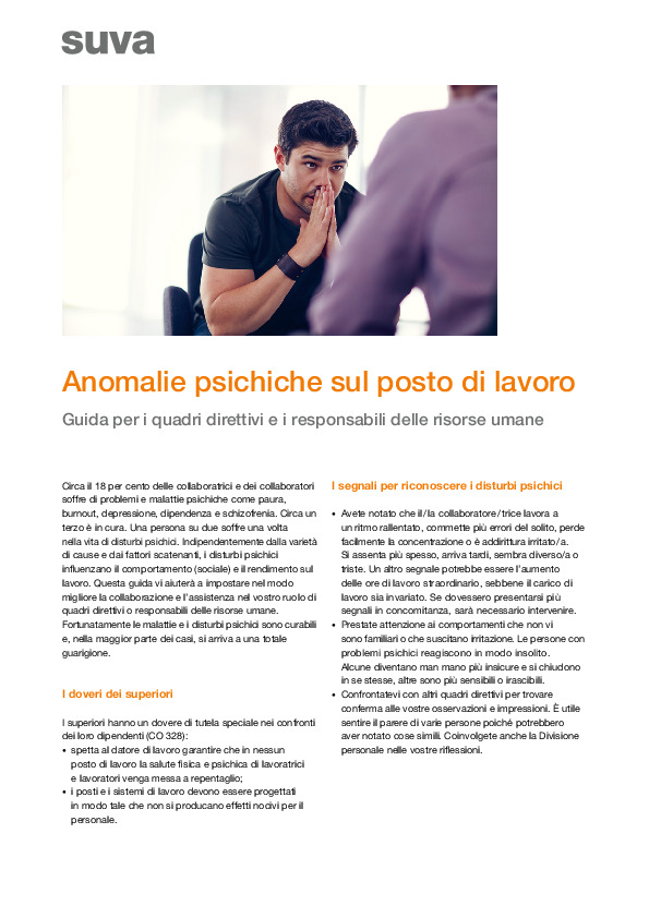 Anomalie psichiche sul posto di lavoro