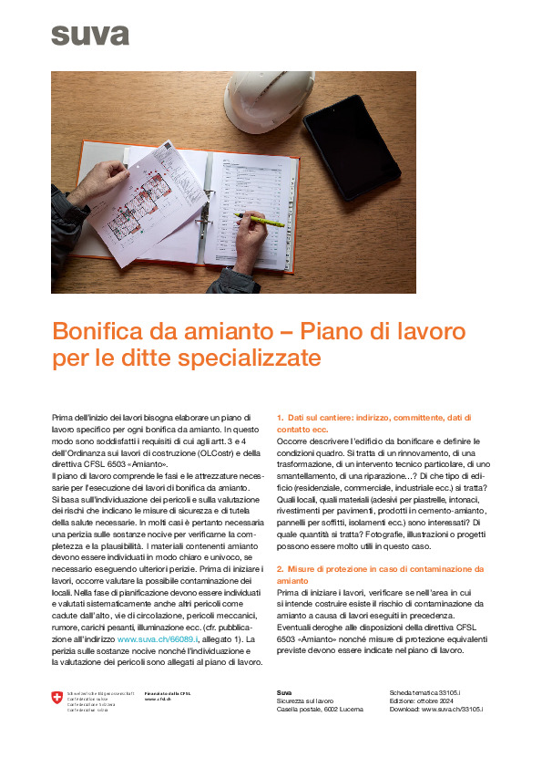 Amianto: piano di lavoro per le ditte di bonifica