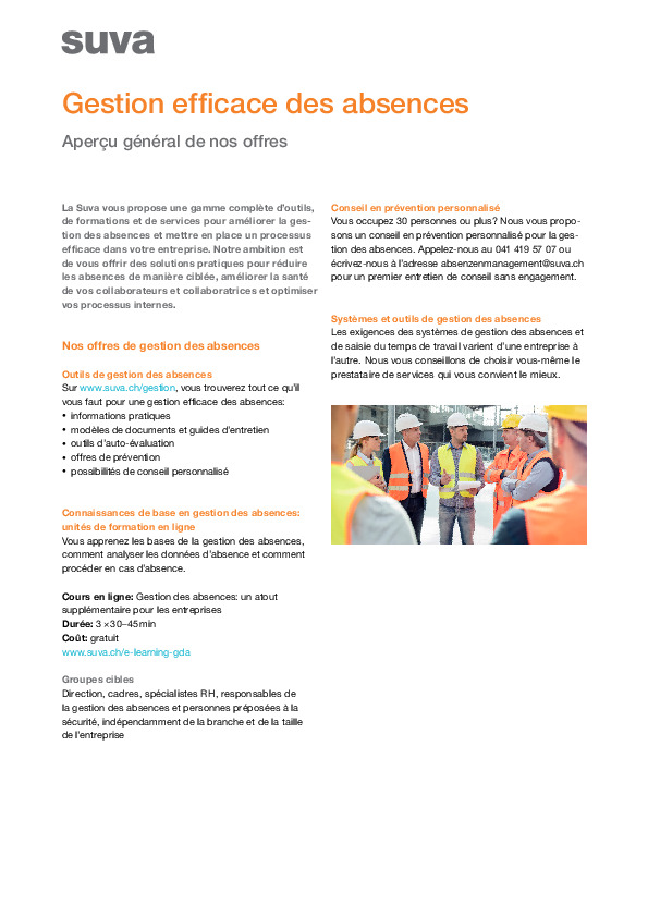 Fiche thématique: gestion efficace des absences