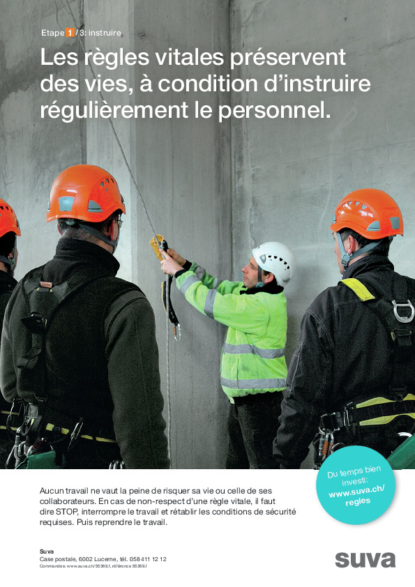 Affiche Règles vitales: instruire régulièrement