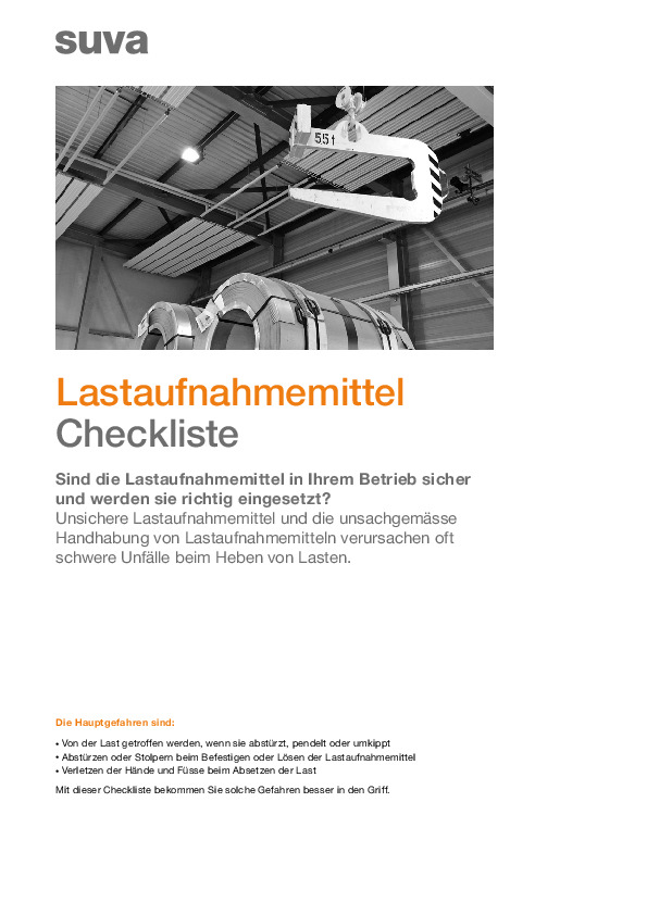 Checkliste für sichere Lastaufnahmemittel