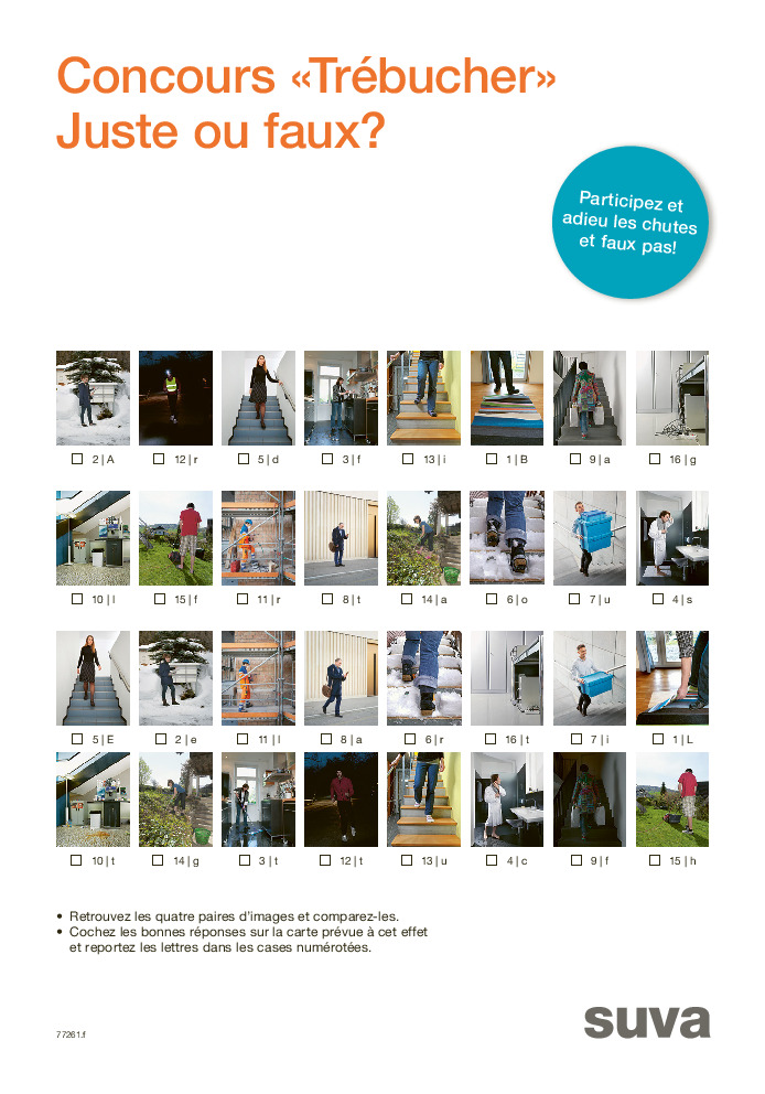 Aperçu des risques de chutes – Un rébus comme outil pédagogique