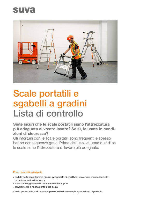 Lista di controllo: Lavorare in sicurezza con scale e sgabelli a gradini